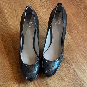 Joan & David Shimmering Black Heels